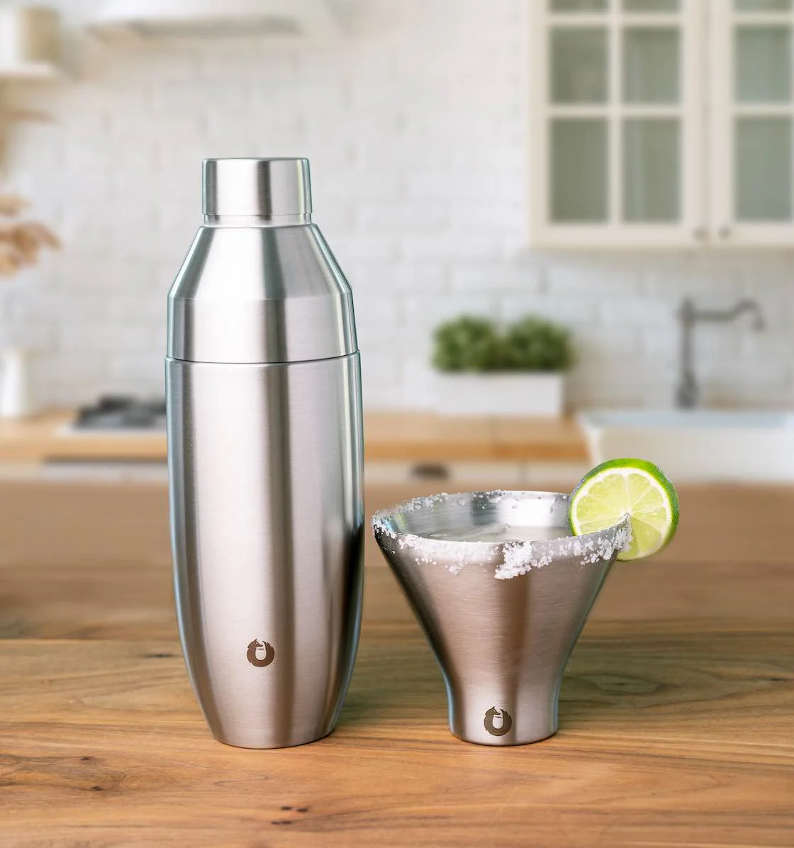 Stainless Steel Cocktail Shaker, Steel by Snowfox - Image 3
