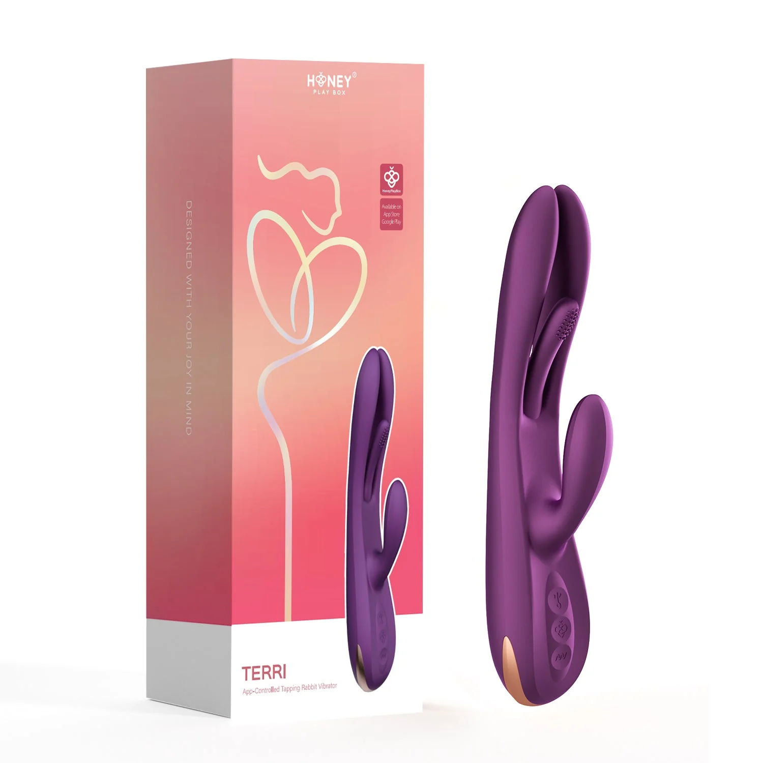 TERRI APP-Controlled Finger Tapping Rabbit Intimate Massager - Image 3