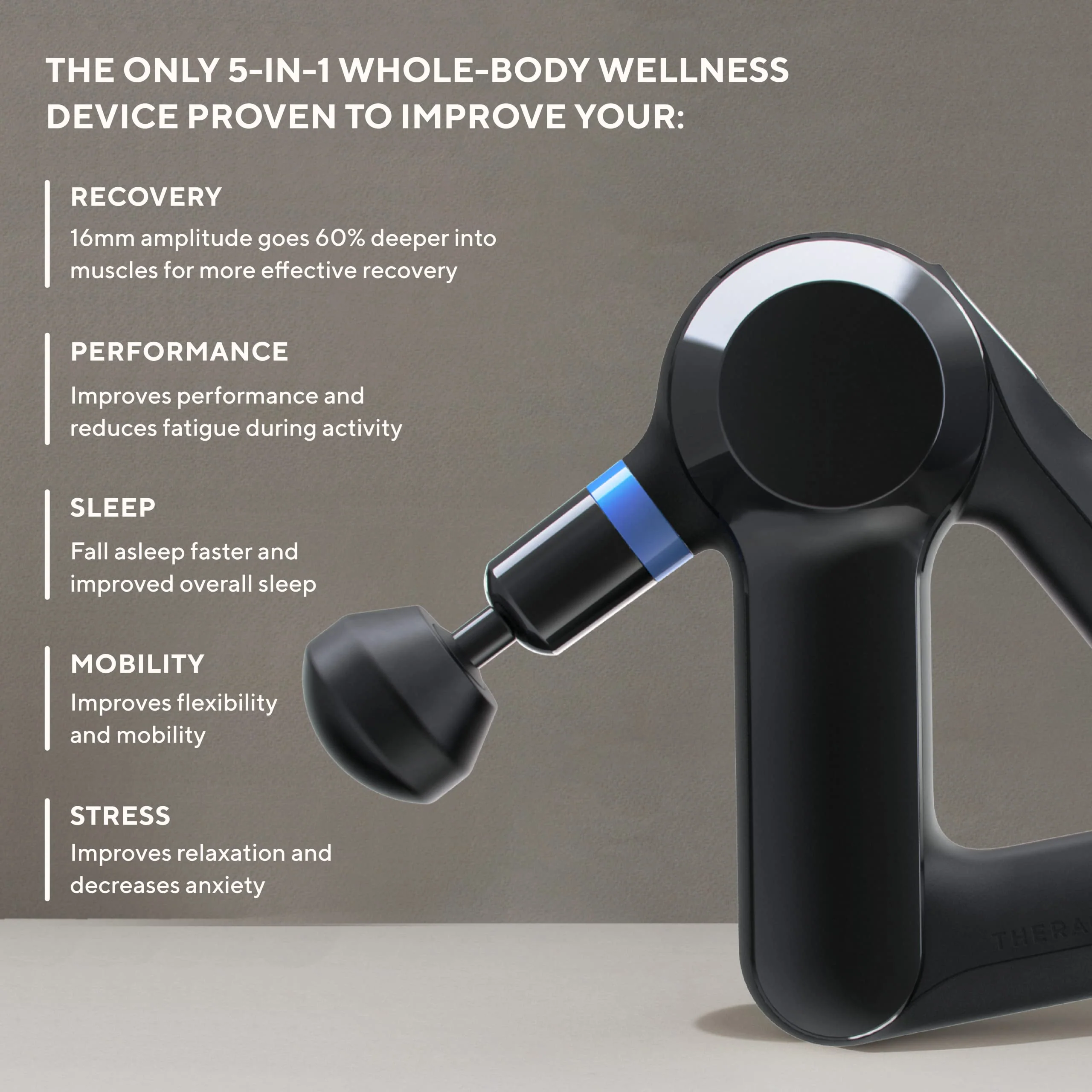 Therabody TheraGun Elite Ultra-Quiet Handheled Percussion Muscle Massager in Black - Image 3