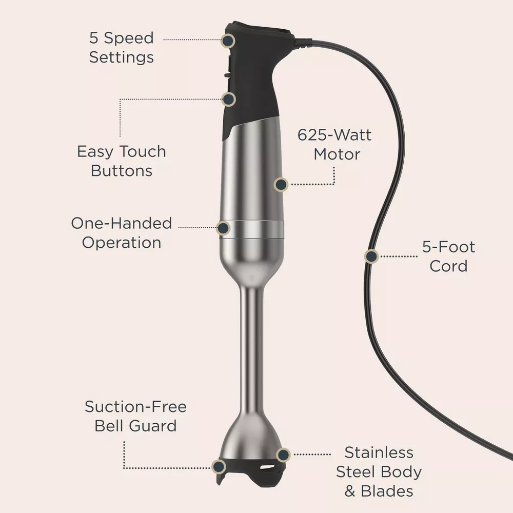 Vitamix Immersion 5-Speed Stainless Steel Hand Blender in Silver/Black