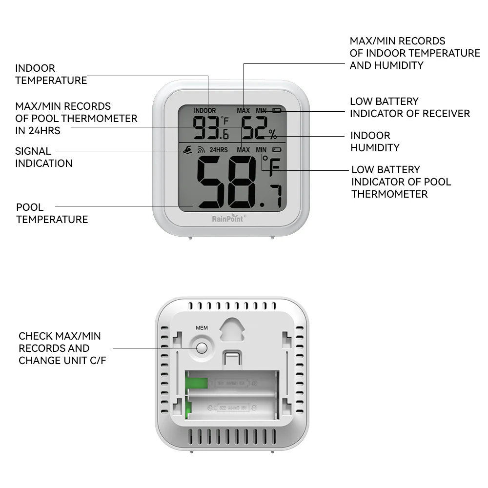 Wireless Pool Thermometer – Accurate Swimming Pool & Pond Temperature Monitor - Image 4